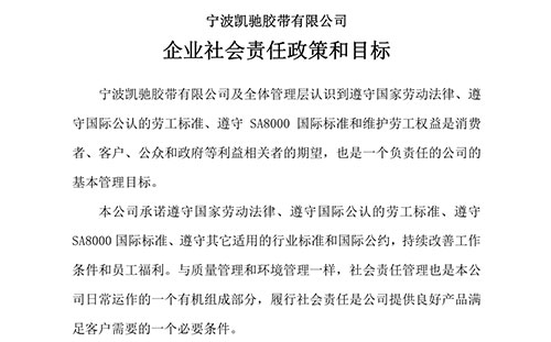 企業(yè)社會責(zé)任政策、目標(biāo)